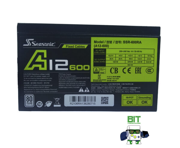 Fuente Pc Gamer Seasonic A12 600 600w 80 Plus Impecable - Image 4