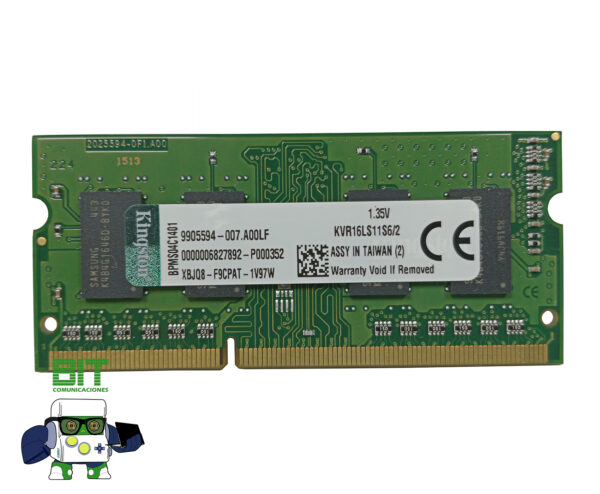 Memoria Ram Notebook Ddr3 2gb Kingston 1600mhz 1.35v - Image 2