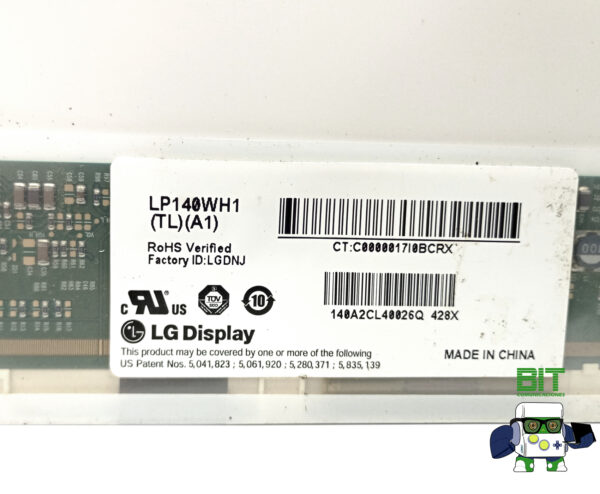 Pantalla Display LG 14 40 Pines Led Lp140wh1 - Image 4