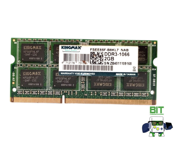 Memoria Ram Notebook Sodimm Ddr3 2gb 1066mhz Kingmax - Image 2