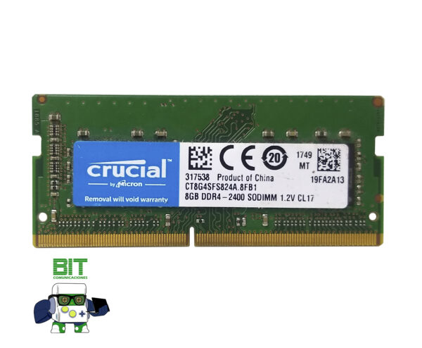 Memoria Ram Ddr4 8gb 2400 Crucial Micron ct8g4sfs824a - Image 2