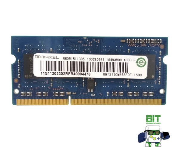 Memoria Ram Ramaxel Ddr3 4gb 1600mhz 1.35v Rmt3170me68f9f - Image 2