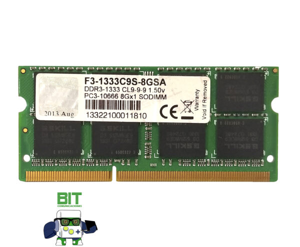 Memoria Ram Gskill Ddr3 8 Gb 1333mhz 1.5v F3-1333c9s-8gsa - Image 2