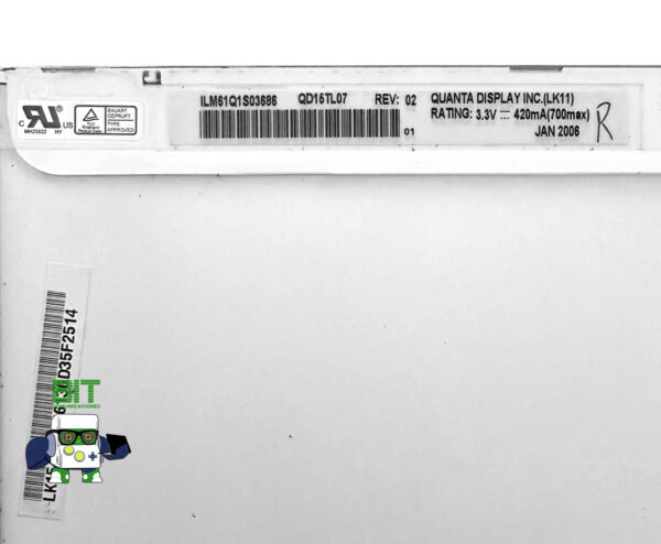 Pantalla Display Quanta Qd16tl07 15.4 30p Acer Aspire 5670 - Image 3
