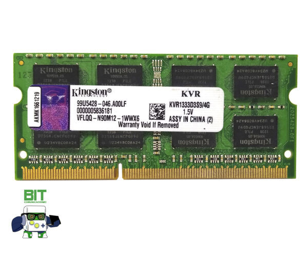 Memoria Ram Sodimm Kingston Kvr1333d3s9/4g Ddr3 4gb 1333mhz - Image 2