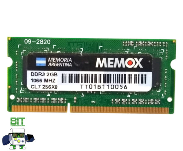 Memoria Ram Memox Notebook Ddr3 2gb 1066mhz 1.5v - Image 2