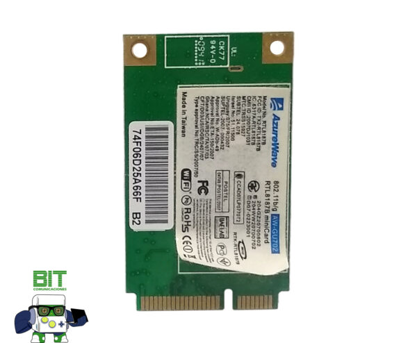 Placa Wifi Azurewave Rtl8187b Notebook Bangho B-763xs - Image 3