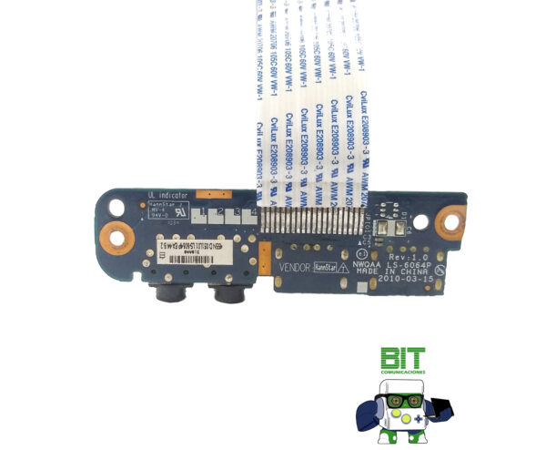 Placa De Puertos Usb Audio Notebook Toshiba Satellite A665 - Image 3