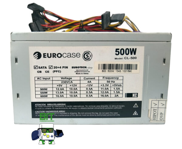 Fuente De Alimentación Para Pc Eurocase Classic Cl-500 500w - Image 3