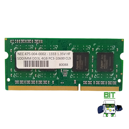 Memoria Ram Sodimm Apacer Ddr3l 4gb 10600s 1333mhz