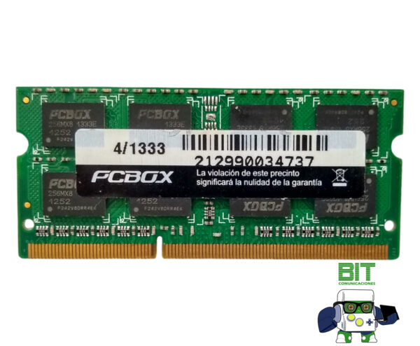 Memoria Ram Sodimm Pcbox Ddr3 4gb 1333mhz - Image 2