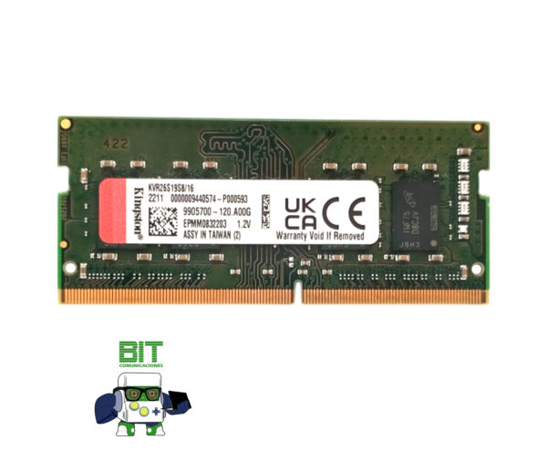 Memoria Ram Kingston Valueram Ddr4 16gb Kvr26s19s8/16 - Image 2