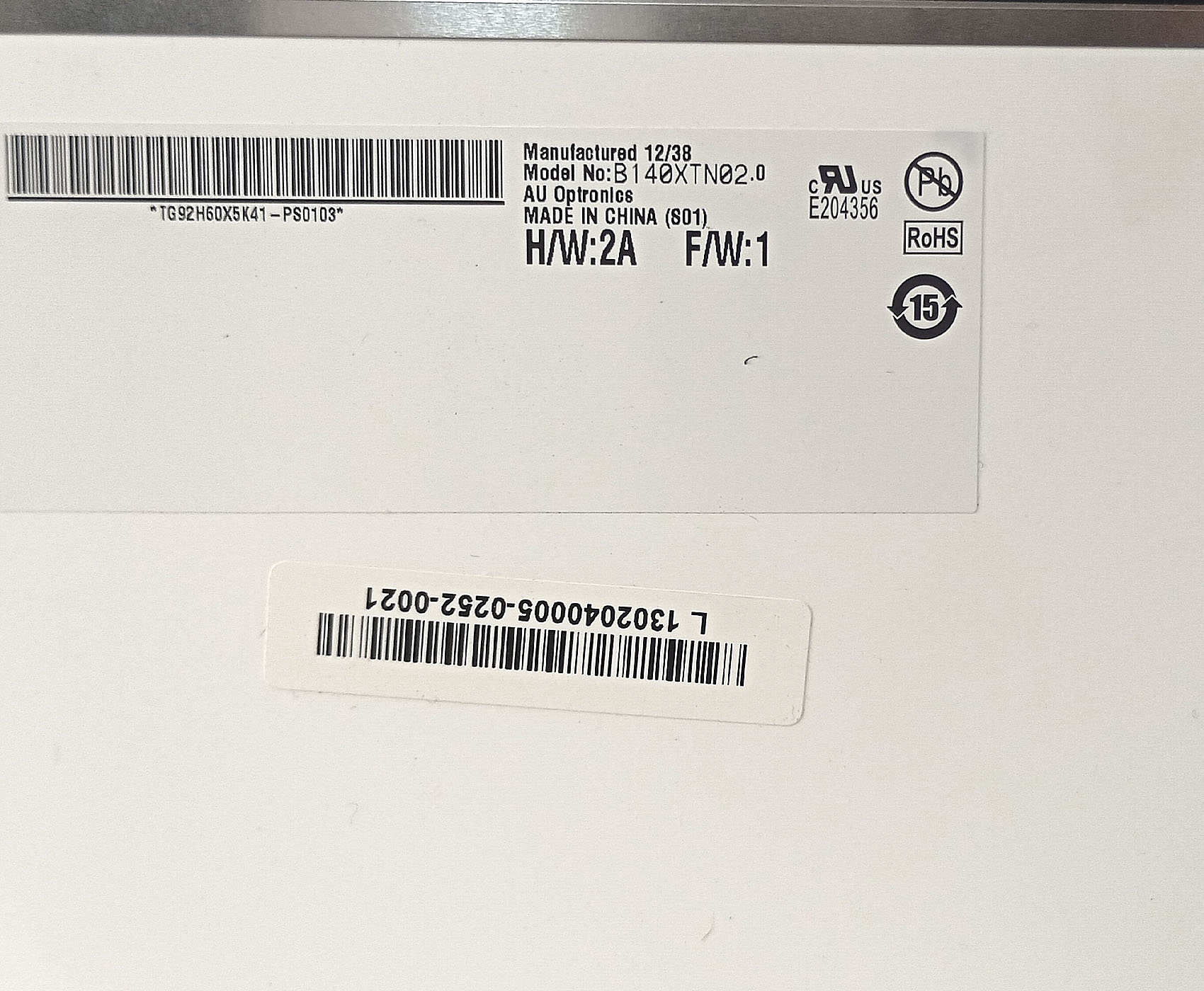 Pantalla Display Slim B140xtn02.0 14.0 40 Pines Au Optronics - Image 5