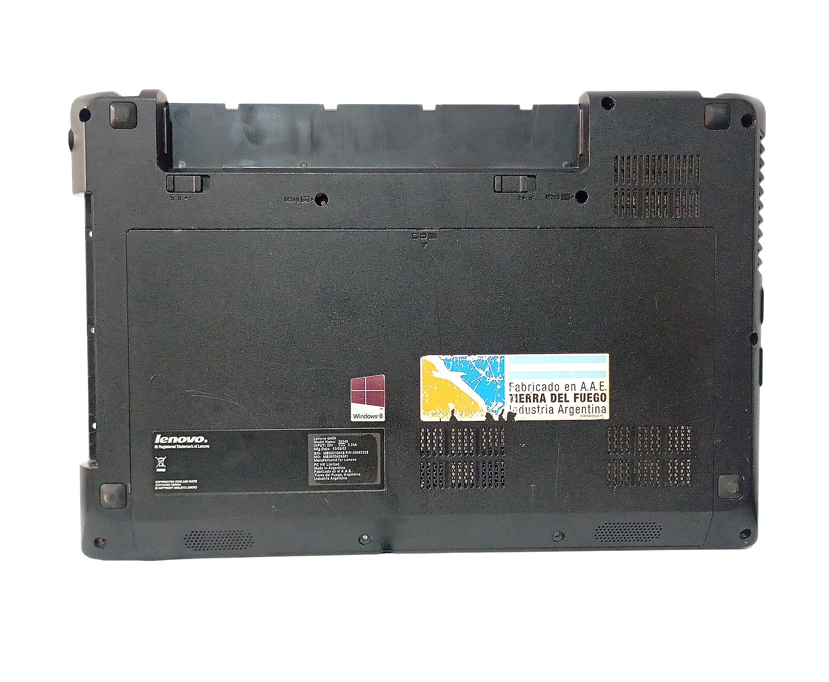 base inferior y bisagras notebook lenovo g480