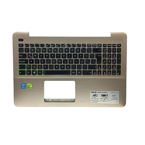 carcasa base superior palmrest con detalle asus x555la