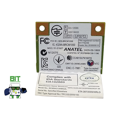 Placa Wifi Notebook Lenovo G480 Anatel Bcm94313hmg2l