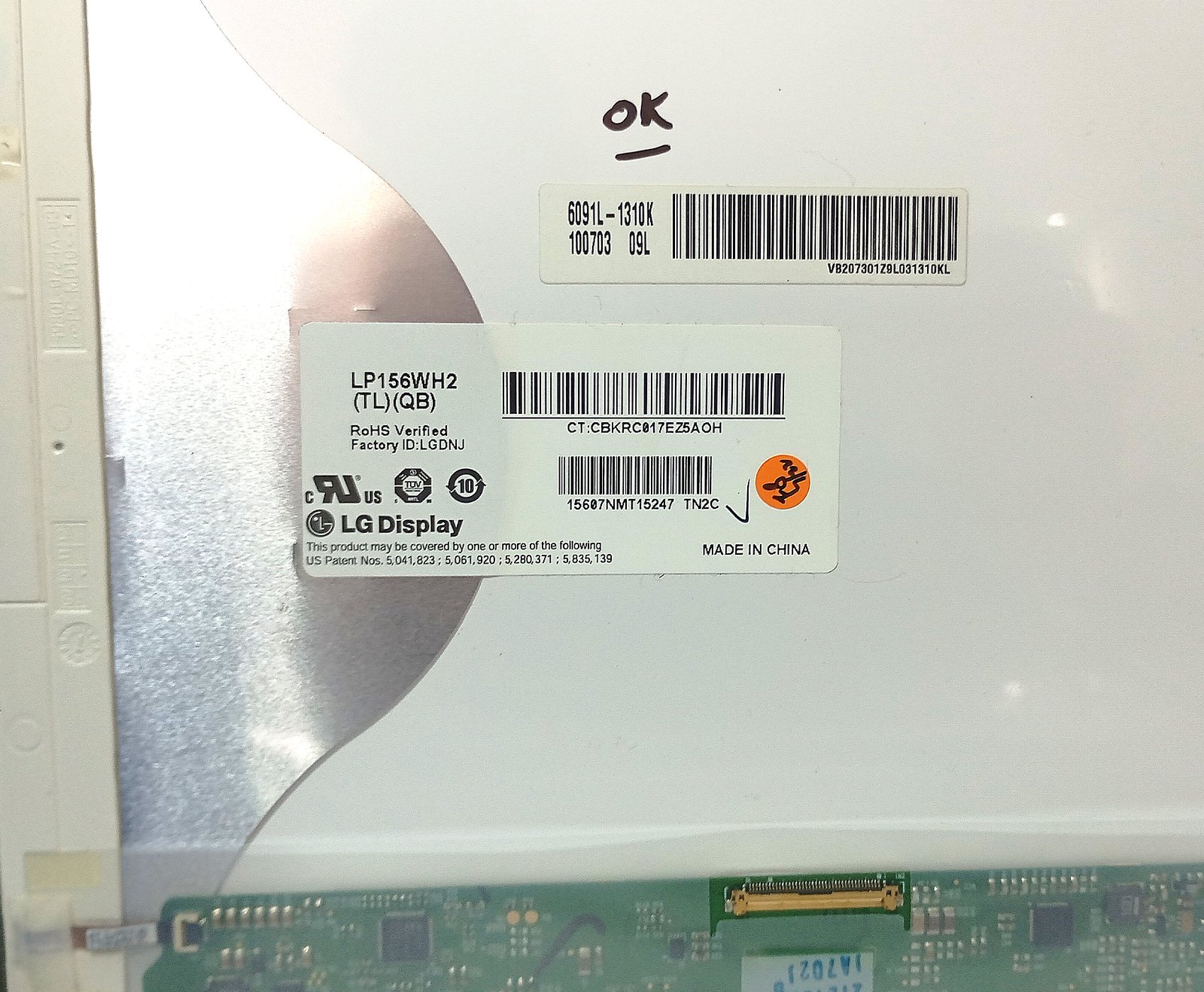 Pantalla Display 15.6 LG LED 40 pines Lp156WH2(TL)(QB) - Imagen 5